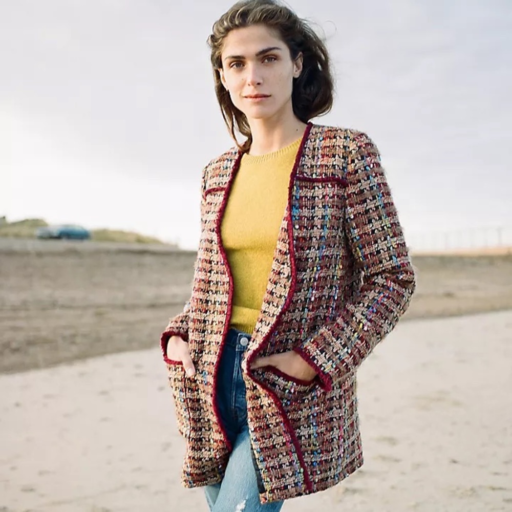 Anthropologie Colorful Tweed Blazer